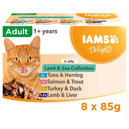 IAMS DELIGHTS Land & Sea Collection in Jelly box – wet cat food – 8x85g