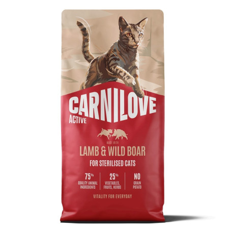 CARNILOVE Active Cat Lamb&Wild Boar Sterilised - dry cat food - 6kg