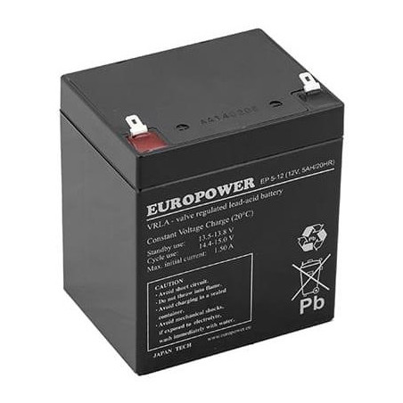BATTERY 12V 5AH VRLA/EP5-12T2 EUROPOWER EMU