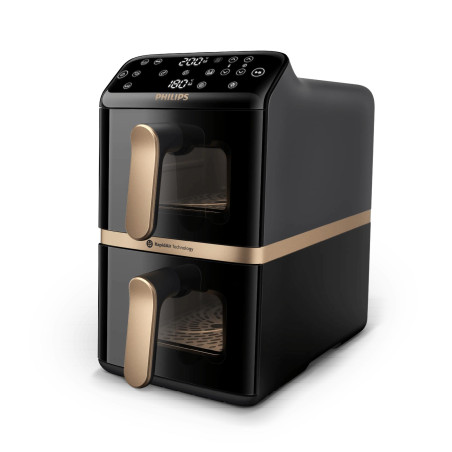 Philips Dual Basket Airfryer | NA462/70 4000 Series | Power 2750 W | Capacity 10 L | Rapid Air technology | Black