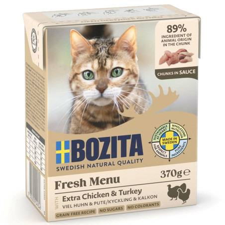 BOZITA Meat chunks with poultry in sauce – wet cat food – 370g