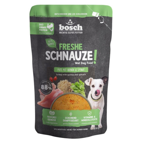 BOSCH Freshe Schnauze with turkey, quinoa and spinach – wet dog food – 250g
