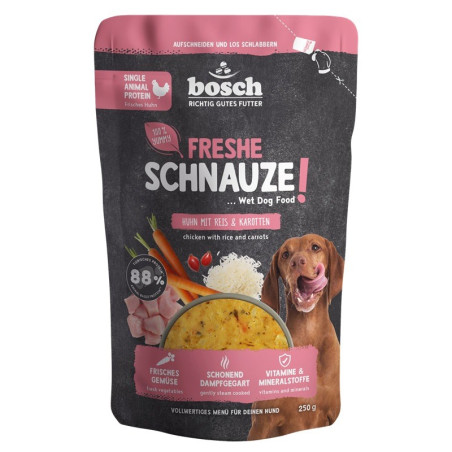 BOSCH Freshe Schnauze with chicken, rice and carrots mono – wet dog food – 250g