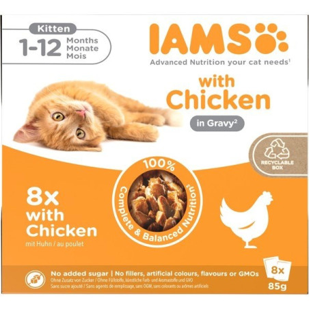 IAMS DELIGHTS Kitten in Gravy box – wet cat food – 8x85g