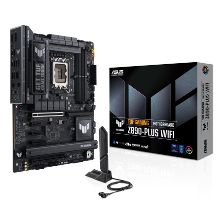 Mainboard|ASUS|Intel Z890|LGA1851|ATX|Memory DDR5|Memory slots 4|2xPCI-Express 4.0 1x|1xPCI-Express 4.0 4x	|1xPCI-Express 4.0 16x|1xPCI-Express 5.0 16x|4xM.2|1xHDMI|1xDisplayPort|3xUSB 3.0|3xUSB 3.1|1xUSB-C|1xUSB-C w/Thunderbolt|1xOptical S/PDIF|1xRJ45|5xAudio port|TUFGAMINGZ890-PLUSWIFI