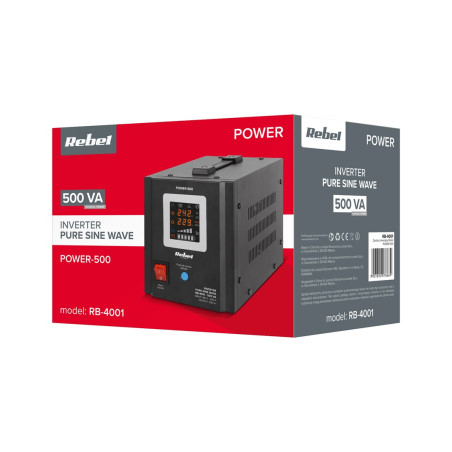 Rebel POWER-500 emergency power supply – a pure sine wave inverter with a 12V charging function, 230V, 500VA/300W