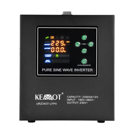 KEMOT PROsinus-2000 emergency power supply unit – a pure sine wave inverter with a 12V charging function, 230V, 2000VA/1200W