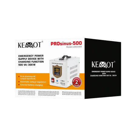 KEMOT PROsinus-500 emergency power supply – a pure sine wave inverter with a 12V charging function, 230V, 500VA/300W