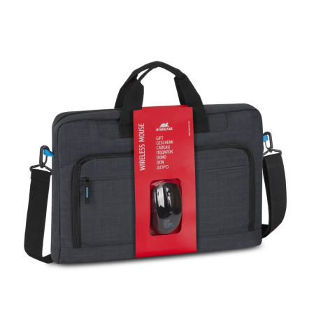 Rivacase Regent 8058 43.9 cm (17.3") Messenger case Black, Cyan