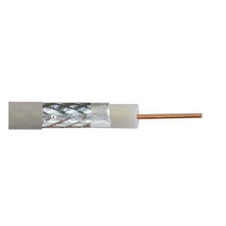 Kabel koncentryczny DIGITUS RG-6, 1.05mm Cu 75 Ohm, ekran (2x folia +oplot 77%), Eca, PVC,305m,biały