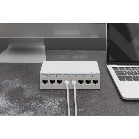 Digitus CAT 6A Keystone module, shielded, tool-free mounting connection - 8 pcs.