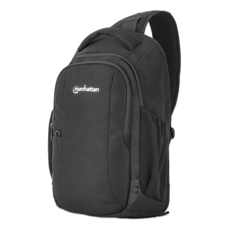 Manhattan Amsterdam Sling Backpack 13.3", Anti Theft, Black, Top Load Backpack, Carrier with Single Shoulder Strap for Notebooks and Tablets up to 13.3", Premium Padding, Front and Multiple Interior Pockets, Water-Resistant, Three Year Warranty
