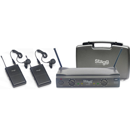 Stagg SUW 50 LL EG EU - system bezprzewodowy UHF, 2 mikrofony krawatowe