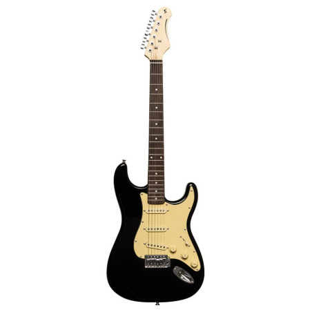Stagg SES-30 BK - gitara elektryczna SSS, paulownia, 21 progów, czarna