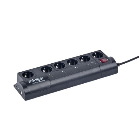 EnerGenie EG-PMS2 surge protector Black 6 AC outlet(s) 220 – 230