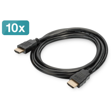 Digitus HDMI High Speed with Ethernet Connection Cable, Pack of 10 pcs