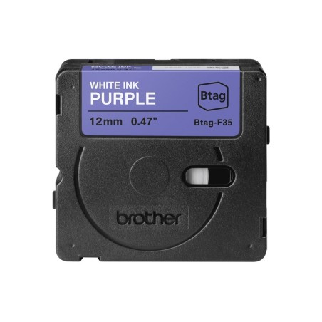BROTHER BTAGF35 12MM WHITE ON PURPLE TAPE