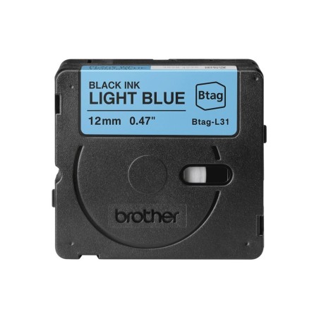 BROTHER BTAGL31 12MM BLACK ON LIGHT BLUE TAPE