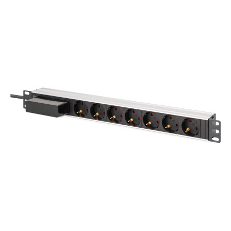 Digitus Aluminum socket strip, 7-way with circuit breaker