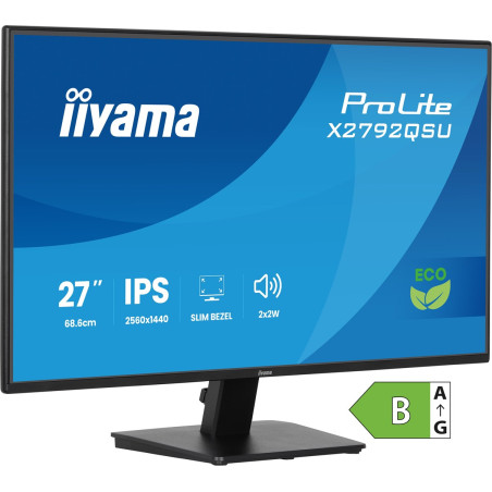 iiyama ProLite X2792QSU-B1 computer monitor 68.6 cm (27") 2560 x 1440 pixels Quad HD LED Black
