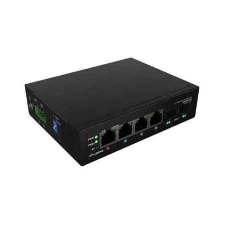 Lanberg ILGE-4P-2S-90 network switch Unmanaged Fast Ethernet (10/100) Power over Ethernet (PoE) 1U Black