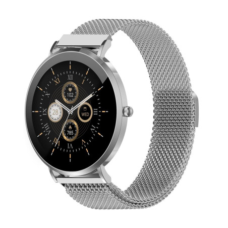 Denver SWC-394S 3.35 cm (1.32") AMOLED 43 mm Analog 466 x 466 pixels Silver