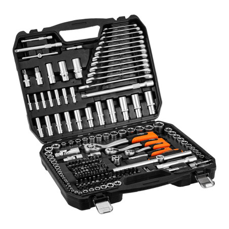 Socket wrench set 1/2", 3/8", 1/4", 220 pcs.