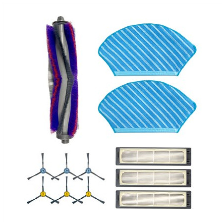 Midea Spare Parts Kit: Side Brush×6pcs, Main Brush×1pc, HEPA Filter×3pcs, Mopping Cloth×2pcs for M7 | Midea