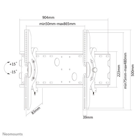 Neomounts PLASMA-W200 TV mount wall 37-85" - tiltable