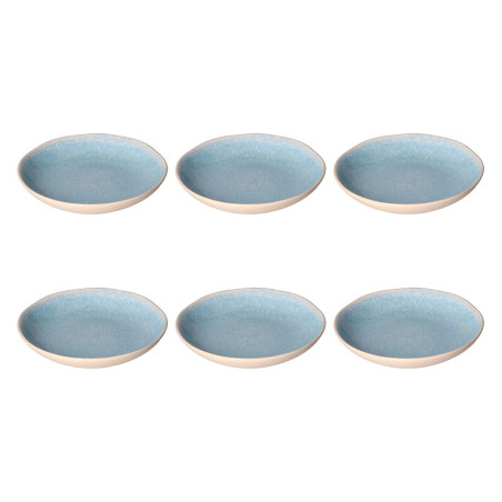 ROSE&TULIPANI CONCERTO FUSE AZZURRO Set of 6 soup plates 21 cm
