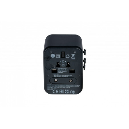 Verbatim 49544 power plug adapter Universal Black