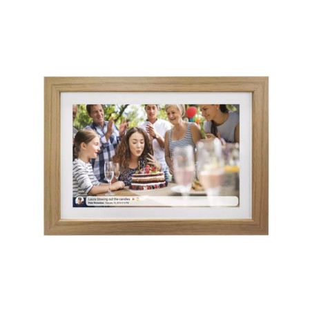 Denver photo frame with FRAMEO 10.1" 16GB light wood