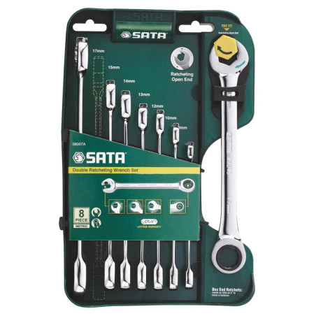 COMBINATION WRENCHES 8 pcs. DOUBLE RATCHET