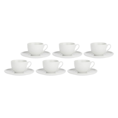 Set of 6 Corte Saucer Tea Cups - White, 200 ml