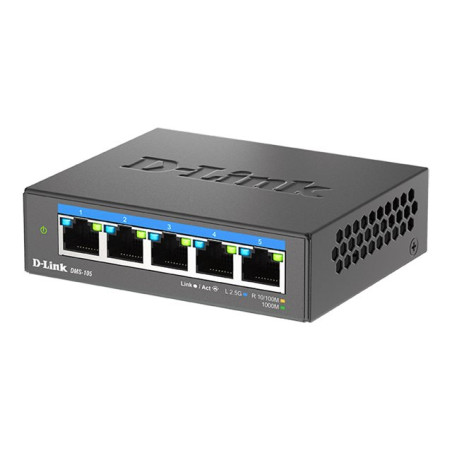 D-Link | DMS-105/E | 5-Port 2.5G Multi-Gigabit Desktop Switch | Desktop | Unmanaged
