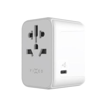 Fixed | Voyager World Adapter | FIXCT30-1C2A-WH | USB-A/USB-C | Travel Adapter