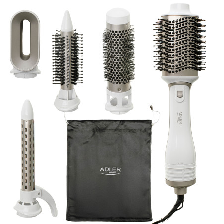 Adler 5-in-1 Curling Iron-Dryer | AD 2027 | Number of heating levels 2 | 1200 W | White/Champagne