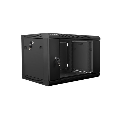 Lanberg wall mounted 19" rack cabinet 6U 600x450 black wf01-6406-10b