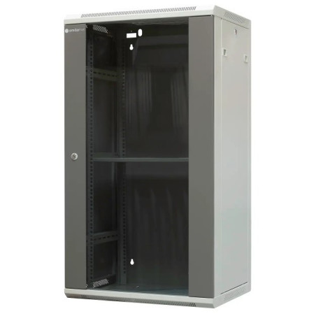 EMITERNET Separate hanging cabinet 19" 22U, sheet metal/glass doors, 600×450×1083mm width/depth/height EM/AP6422