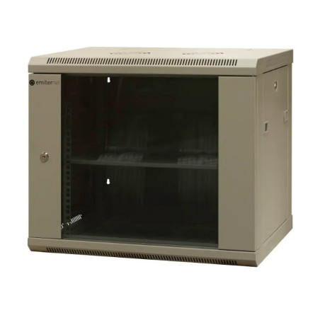 EMITERNET Separate wall-mounted cabinet 19'' 9U, unassembled, sheet metal/glass door, 600x450x500mm width/depth/height. EM/AS6409X