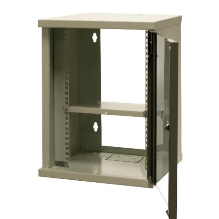EMITERNET Single hanging cabinet 10'' 9U, sheet metal/glass doors, 325×330x445mm (width/depth/height) EM/SOHO-9U