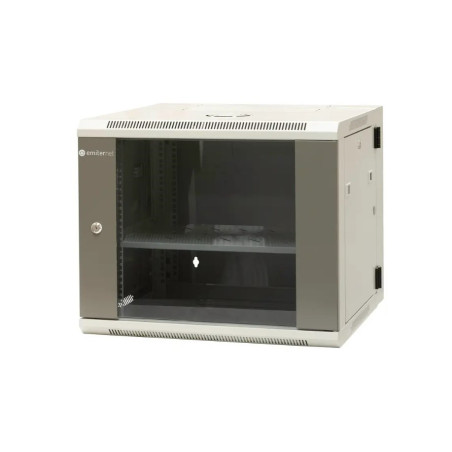EMITERNET Split hanging cabinet 19" 9U, sheet metal/glass doors, 600×550×500mm width/depth/height EM/AH6509