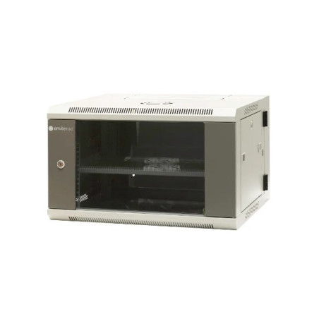 EMITERNET Split hanging cabinet 19" 6U, sheet metal/glass door, 600×550×370mm width/depth/height EM/AH6506