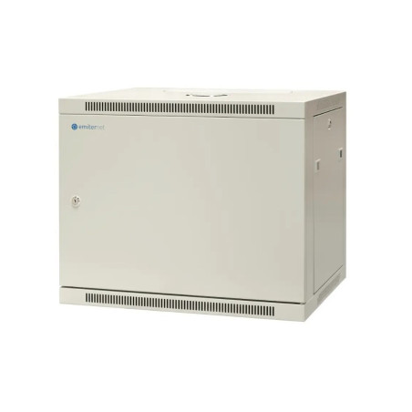 EMITERNET Single hanging cabinet 19'' 9U, full sheet metal door, 600×450×500mm width/depth/height. EM/AP6409-B