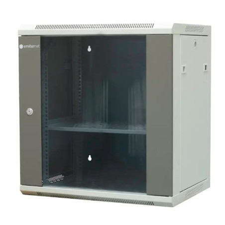 EMITERNET Separate hanging cabinet 19" 12U, sheet metal/glass door, 600×450×635mm width/depth/height EM/AP6412