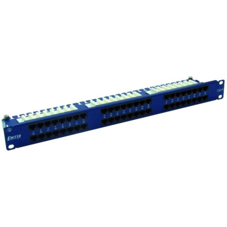 EMITERNET PANEL 19", 48XRJ45 UTP CAT.6 (1U) WITH SHELF, BLUE