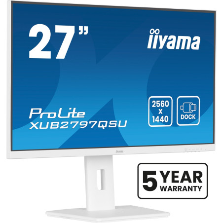 iiyama ProLite XUB2797QSU-W2 computer monitor 68.6 cm (27") 2560 x 1440 pixels Quad HD LED White