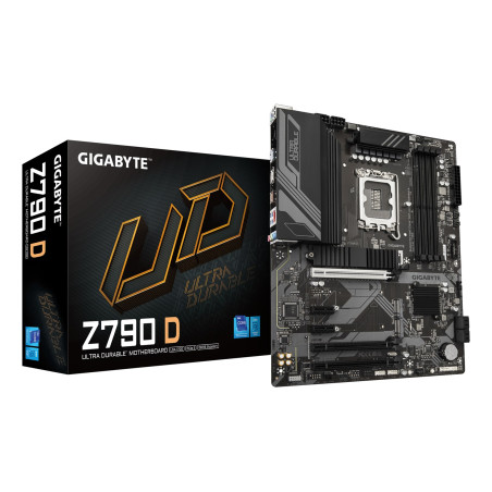 GIGABYTE Z790 D Motherboard - Supports Intel Core 14th Gen CPUs, 12+1+１ Phases Digital VRM, up to 7600MHz DDR5 (OC), 3xPCIe 4.0 M.2, 2.5GbE LAN, USB 3.2 Gen 2