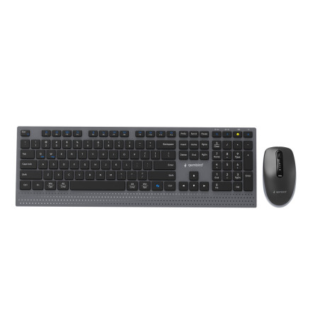 Gembird KBS-WPS-02 Dual-mode slim wireless desktop set, 2.4G+BT, US layout