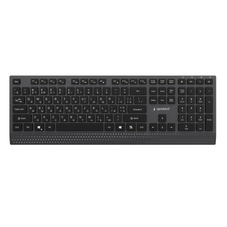 Gembird KB-MCH-06-CYRL Slim wired multimedia keyboard with Type-C adapter, Cyrillic layout, black